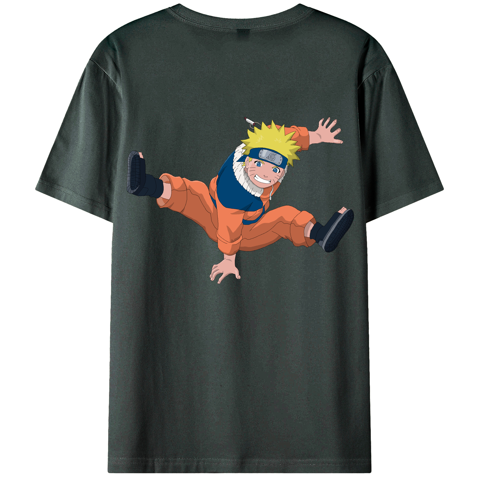 （画像用） NARUTO -ナルト- うずまき ナルト Uzumaki Naruto 綿100％ メンズ半袖Tシャツ（バックプリント） 通気性